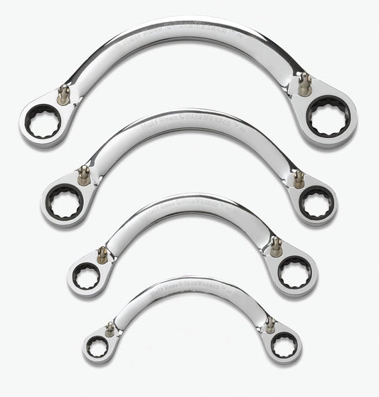 GEARWRENCH 4 Pc. 12 Pt. Reversible Half Moon Double Box Ratcheting Wrench Set, SAE - 9840D