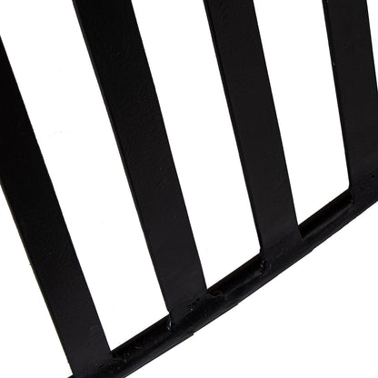 DRW Ovale eettafel van hout en metalen voet in walnoot en zwart, 200 x 100 x 75 cm