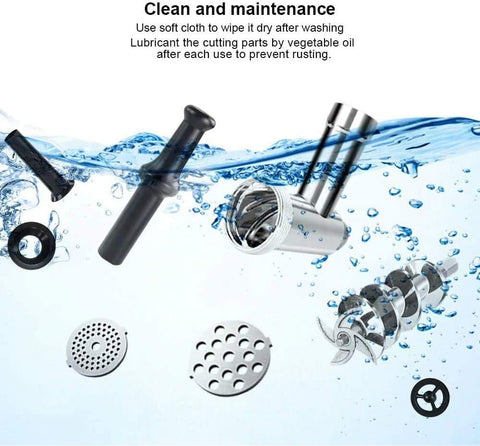 Elektrische Vleesmolen - 3000W - Voor Alle Soorten Vlees - Worstenmaker - Gehakt - Zilver - QUORE