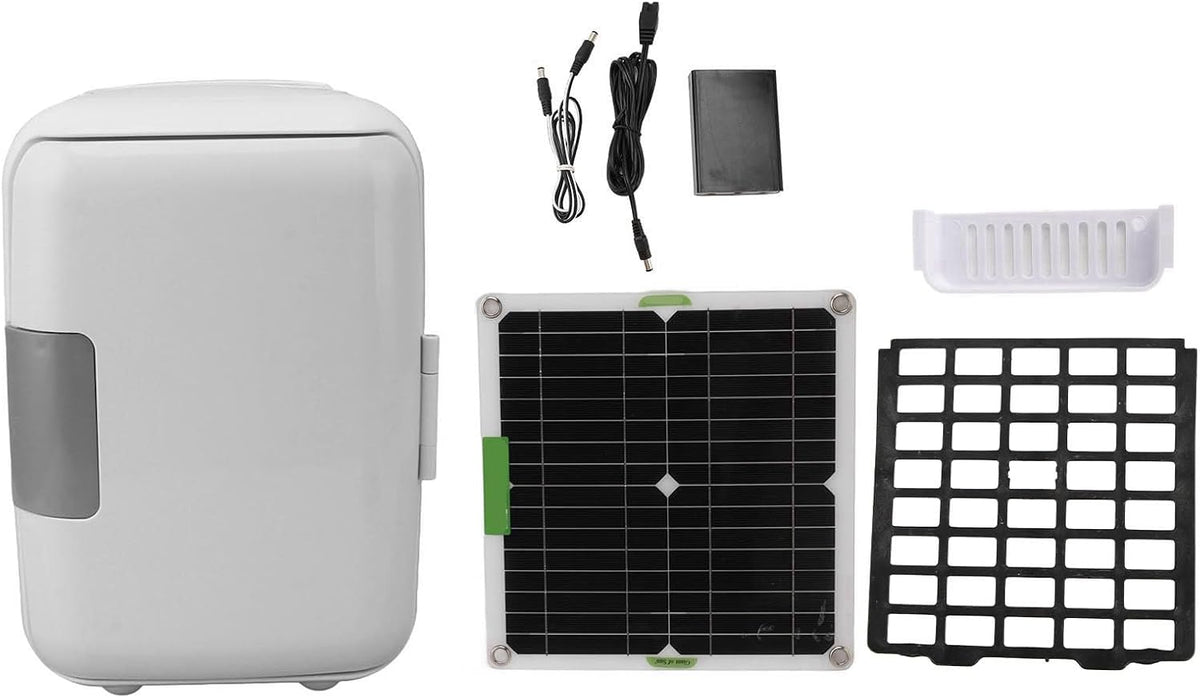 KENANLAN Koelkast, 50 W, mini, campingkoelkast, DC18 V, koelkast op zonne-energie met batterijbox, draagbaar, outdoor
