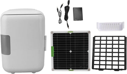KENANLAN Koelkast, 50 W, mini, campingkoelkast, DC18 V, koelkast op zonne-energie met batterijbox, draagbaar, outdoor