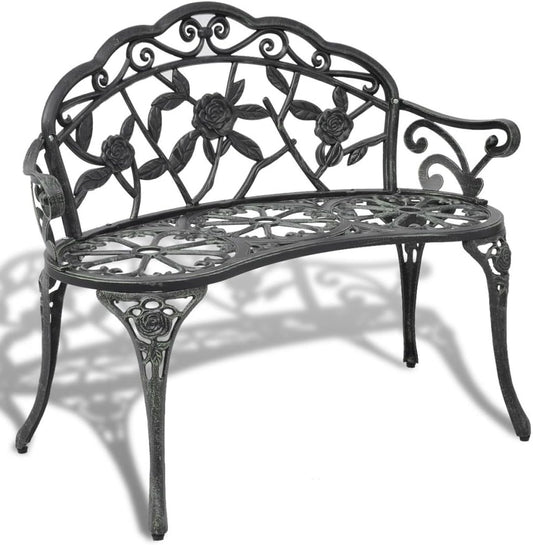 Tidyard Garden Bench 100 cm Aluminium Cast Cast Green 100 x 54 x 80 cm (L x W x H). - QUORE