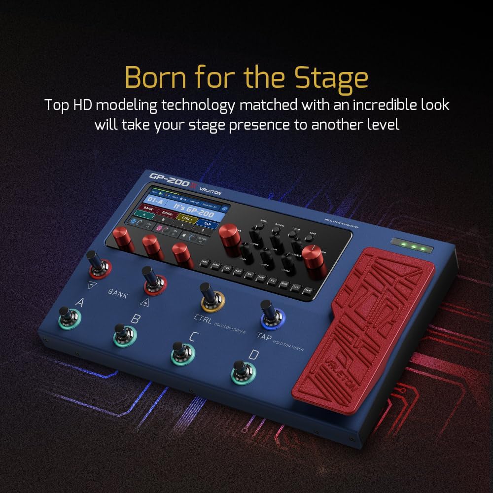 Multieffectprocessor Voor Gitaar, Bas En Akoestische Gitaar – Multieffectpedaal – Effectpedaal – Effectprocessor – Modeling Pedaal – 140 Effecten, 45 Versterkermodellen En 40 IR-Kastsimulaties – USB-C Audio Interface Met Looper En Drumritmes