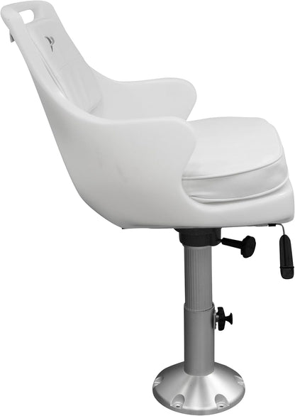 Wise 8WD015-6-710 standaard pilotenstoel met in hoogte verstelbare sokkel en zitglijder, wit
