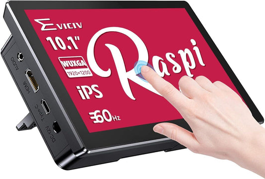 EVICIV Touchscreen monitor 10.1 inch 1920 * 1200 mini monitor voor Raspb Pi 400/4/3/2/Zero/B/B+