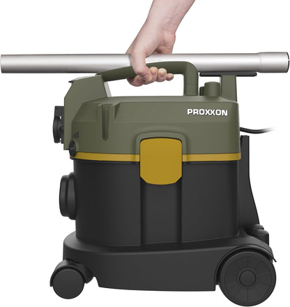 Proxxon Automatische werkplaatsstofzuiger WSA (230 V, 50/60 Hz, vermogen 700 watt, voor elektrisch gereedschap tot 1.800Watt, gewicht 4,3 kg, 11 liter reservoir, industriële stofzuiger)