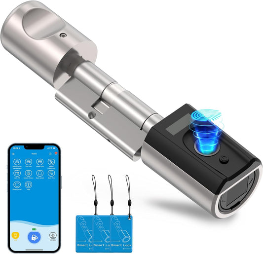 WELOCK Vingerafdruk Smart Deurslot Keyless 5-in-1 Elektronisch Slot, Bluetooth APP Smart Deurslot Lock Door, RFID-kaart, IP65, voor Home Office Appartement Bedroom