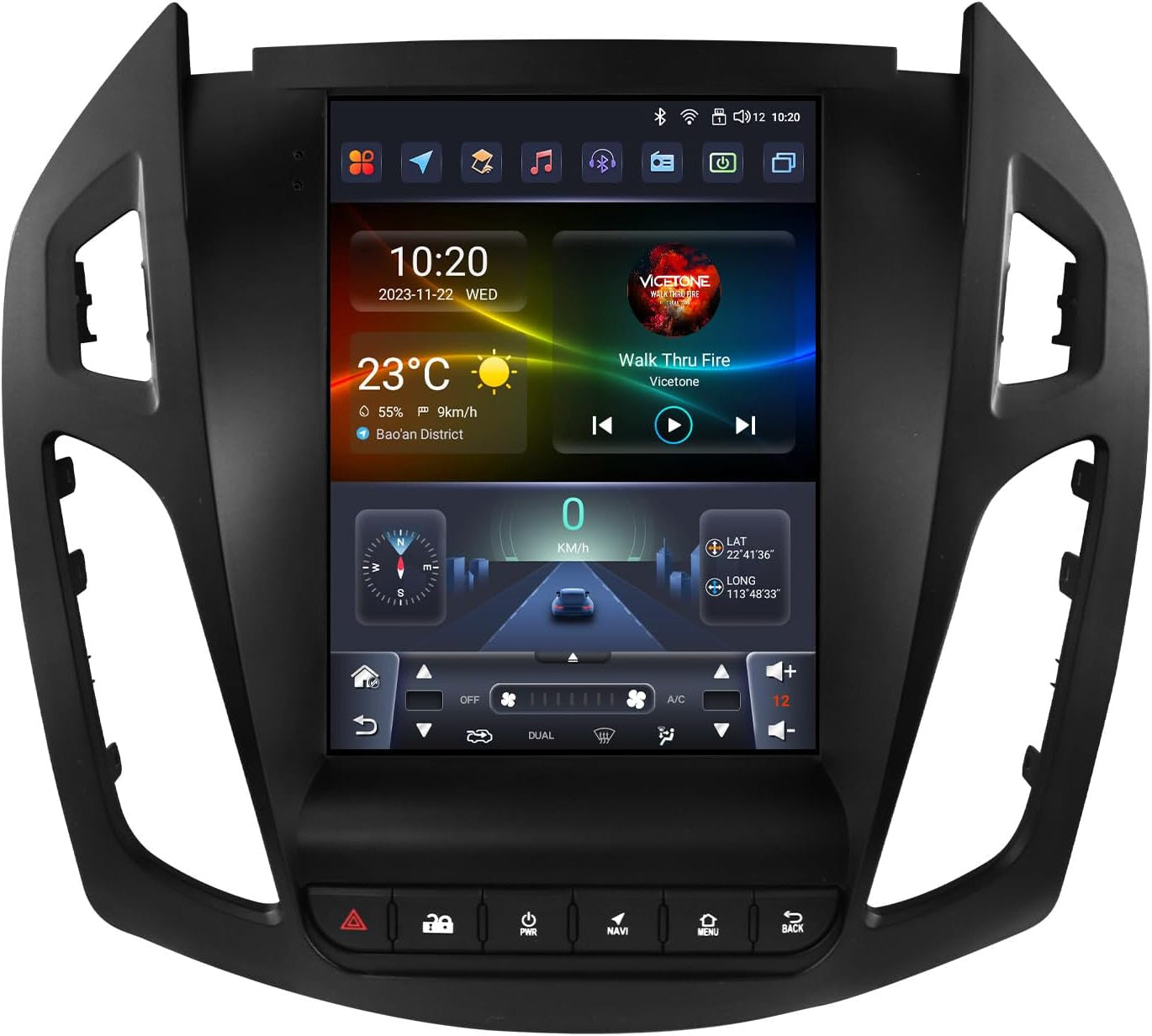 Android 14 Autoradio – Navigatiesysteem – Multimedia Speler – Touchscreen Headunit – Apple CarPlay Android Auto – 9,7 Inch QLED Display – 8-Core Processor 4G WiFi Bluetooth