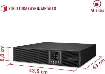 UPS Online – Noodstroomvoorziening – Stroombeveiliging – Server UPS – NAS UPS – Dubbele conversie met zuivere sinusgolf – 1500 VA / 1350 W, Rack 2U of Tower