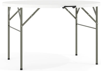 Flash Furniture 121,72 cm ronde dubbele opvouwbare graniet witte klaptafel van kunststof