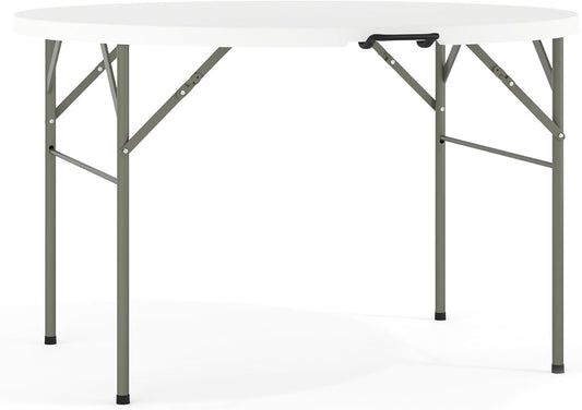 Flash Furniture 121,72 cm ronde dubbele opvouwbare graniet witte klaptafel van kunststof