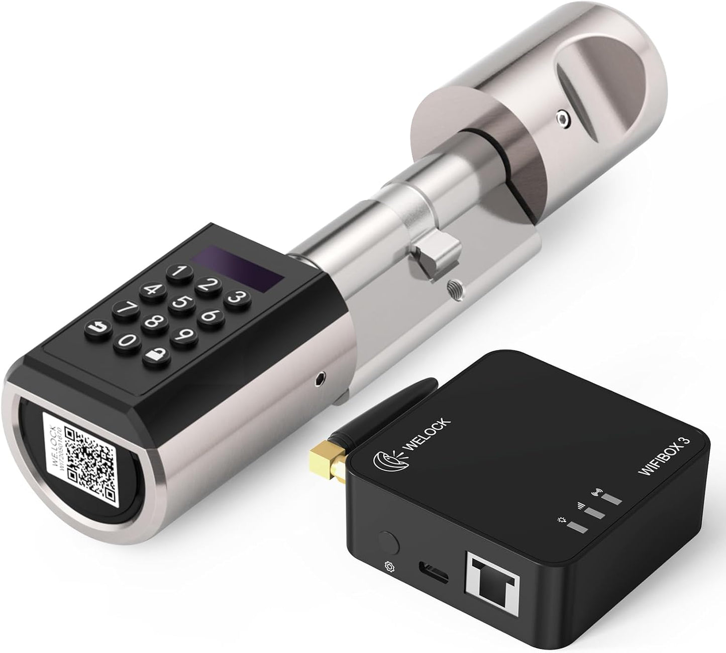 WELOCK PCB41-WIFI Gateway Smart Electronic Door Lock met Bluetooth Smartphone App, RFID Card EU Standard Waterproof IP65 Keyless Cylinder en WiFi Bluetooth Gateway Combo Kit.