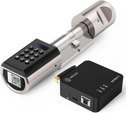 WELOCK PCB41-WIFI Gateway Smart Electronic Door Lock met Bluetooth Smartphone App, RFID Card EU Standard Waterproof IP65 Keyless Cylinder en WiFi Bluetooth Gateway Combo Kit.