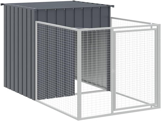 vidaXL Dog house with roof 110x201x110 cm galvanized steel anthracite