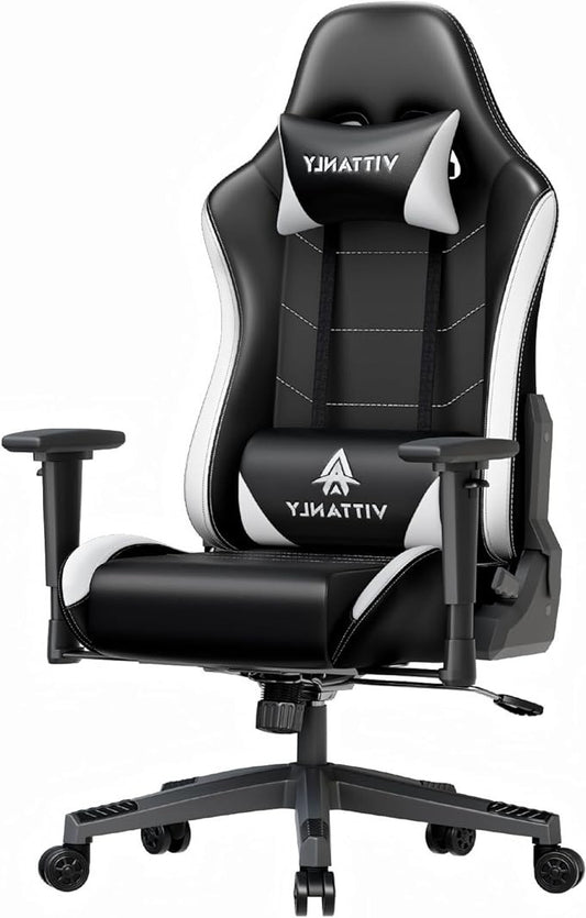 Gamingstoel – Ergonomische Stoel – Gamerstoel – Bureaustoel – Draaistoel – In Hoogte Verstelbaar – Rugleuning 90°-135° – Geschikt Tot 150 Kg – Wit