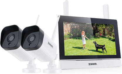 Bewakingscamera Set – Beveiligingscamera Set – Camerabewaking – Bewakingscamera – CCTV Set – 7 Inch Touchscreen – 2x 3MP Wi-Fi Camera’s Met Persoonsherkenning & 2-Weg Audio