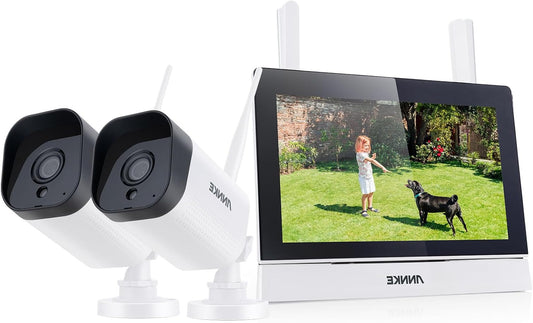 Bewakingscamera Set – Beveiligingscamera Set – Camerabewaking – Bewakingscamera – CCTV Set – 7 Inch Touchscreen – 2x 3MP Wi-Fi Camera’s Met Persoonsherkenning & 2-Weg Audio