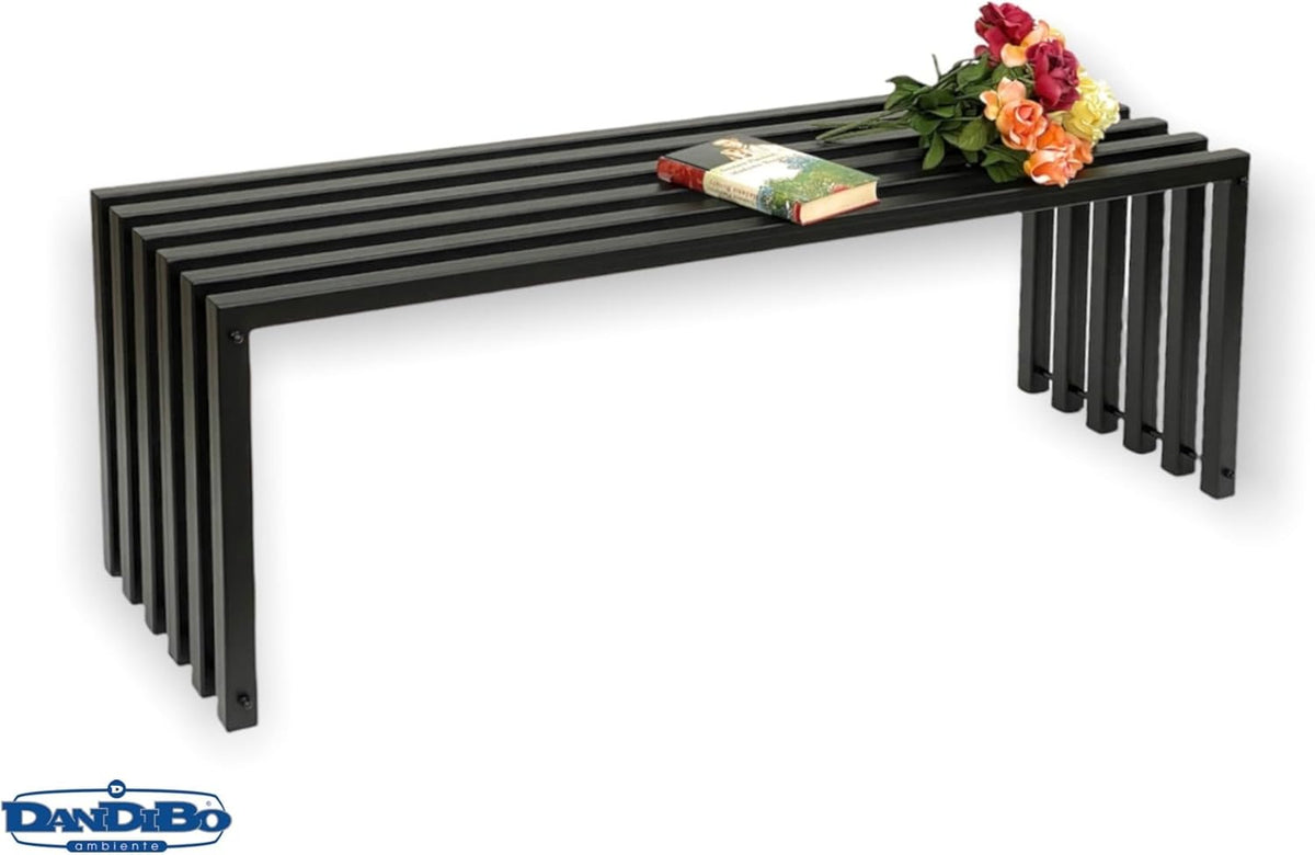DanDiBo Garden Bench Metal Solid Weatherproof Black 120 cm Modern Bench Park Bench Flower Bench - QUORE
