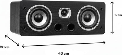 Dynavoice Magic C-4 Zwart Mat – Passieve Center Luidspreker 2-Weg, 2x4" Woofer + 1" Tweeter, Front Bass Reflex, 100W, voor Home Cinema 5.1 en 7.1