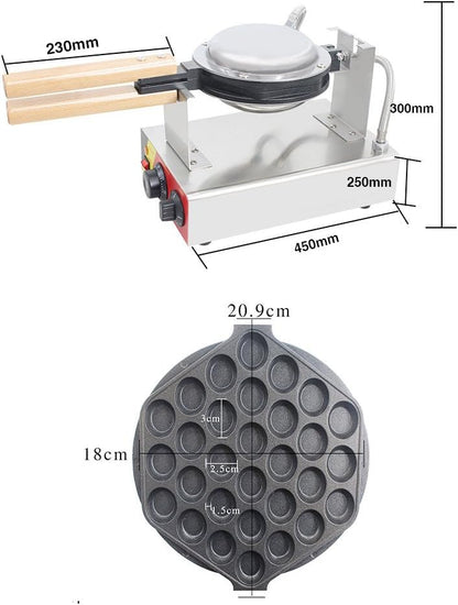 Cgolwall IJzeren wafelmachine, 180 graden draaibaar, anti-aanbak en verwisselbare bakvorm, 0-300 °C, 1500 W, elektrische wafelijzer, 3-5 minuten, uniform bakken