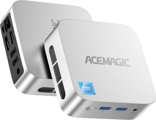 ACEMAGIC V1 Mini-pc, Intel Alder Lake N97 Mini PC (tot 3,60 GHz), 16 GB DDR4 256 GB M.2 SSD Mini Computer met W11 Pro | RJ45 | 4K HDMI + DP | WiFi 5 voor thuis/kantoor/school