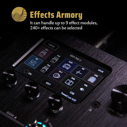 Multi-effectpedaal voor Gitaar, Bas en Akoestisch – Gitaar Effectpedaal – Bas Effectpedaal – Effectprocessor – Amp Modeler – 242 Effecten, 64 Amp-Modellen – 4-Inch Touchscreen, USB Audio Interface