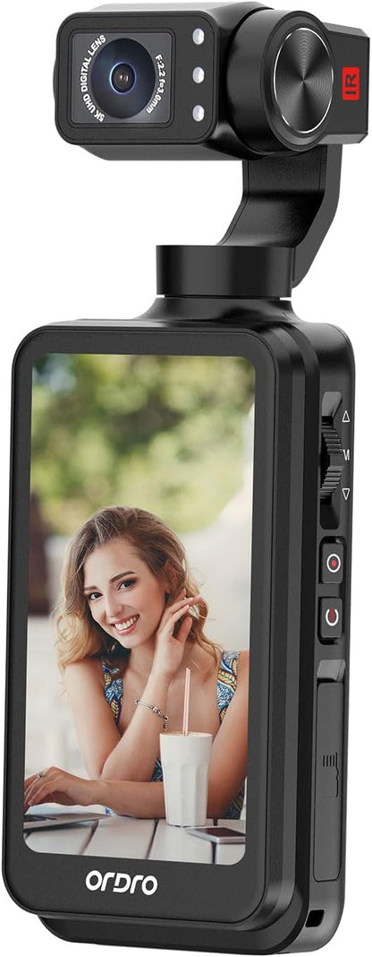 Handheld Videocamera – Camcorder – Vlogcamera – Filmcamera – Opnamecamera – 5K Resolutie – 3-Assige Stabilisatie
