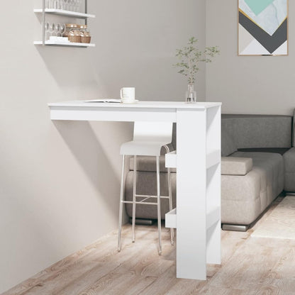 Tidyard Wall Bar Table, Wall Folding Table, Desk, Wall Cabinet, Dining Table, Dining Table, Kitchen Folding Table, Bar Table, 102 x 45 x 103.5 cm (W x D x H), High Gloss White, high gloss white - QUORE