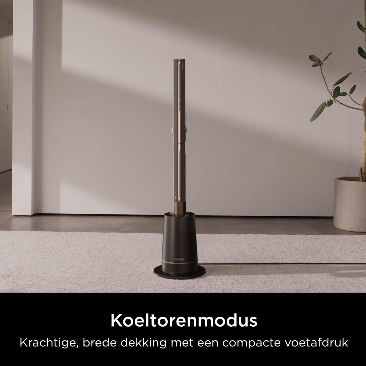 Shark TurboBlade Bladeless Tower Fan, hoge snelheid in meerdere richtingen, projecteert lucht tot 20 meter, stil, 10 snelheden, draaien, 180° oscillatie, afstandsbediening, timer, Houtskool TF200SEU