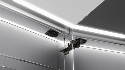 Talos Silver Magnus Led-spiegelkast, 80 x 70 x 13 cm, badkamerdesign spiegelkast met rondom ledverlichting, neutraal witte lichtkleur aluminium, mat zilver, dubbelzijdig gespiegeld, 2 glazen planken