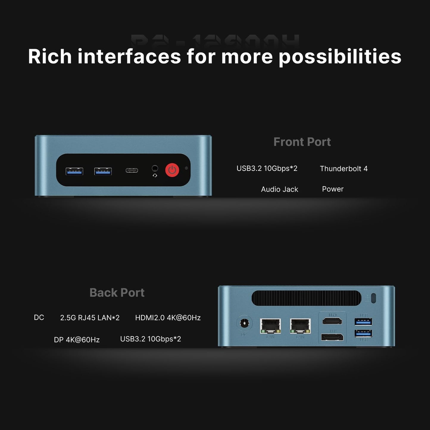 BOSGAME P2 Pro Mini-pc, Intel Core i9-12900H processor tot 5,0 GHz, Windows 11 Pro mini-computer, 32 GB DDR5 RAM, 1 TB PCIe 4.0 SSD Business Mini-desktop-pc, HDMI/WiFi 6/BT5.2/WOL/Auto Power On