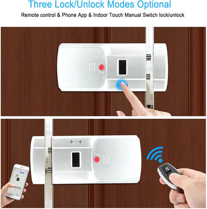 Deurslotkit - Smart Deurslot met 4 Afstandsbedieningen, Draadloos Onzichtbaar Slot Inbraakveilig voor TUYA, Bluetooth Afstandsbedieningsslot, Touch Unlock