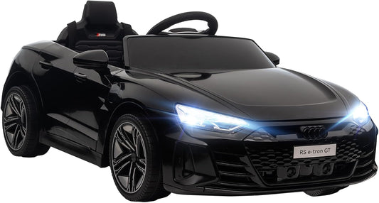 HOMCOM Elektrische auto kinderen 12 V – afstandsbediening voor ouders – V max. 5 km/u – geluidseffecten – Audi RS E-tron GT zwart