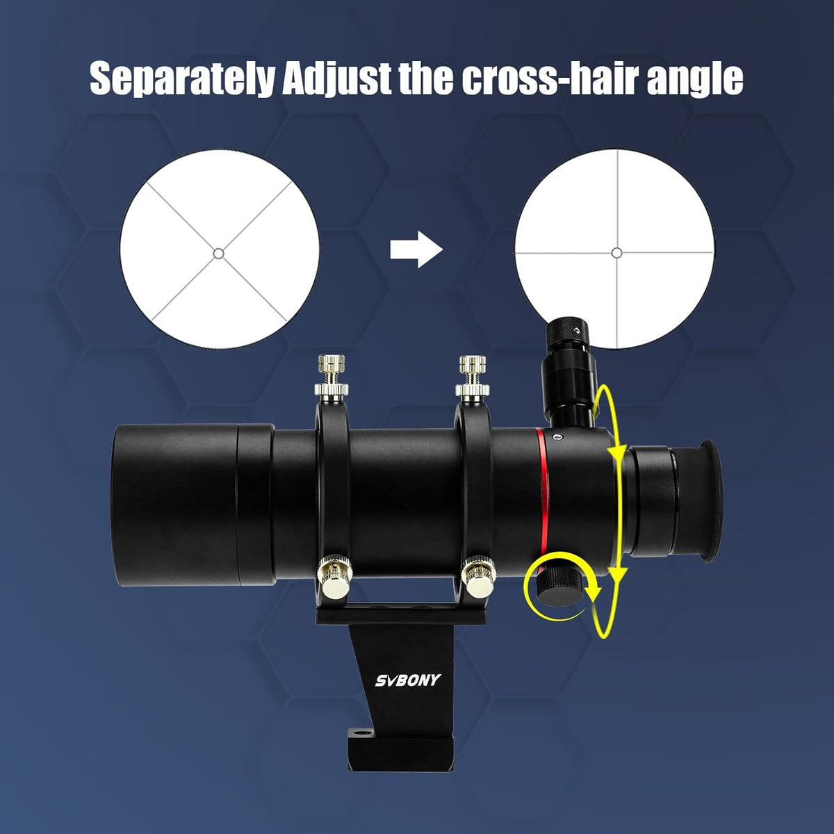 Svbony SV208 Finder Scopes 8x50, met Verlichte Optische Reticle Aanpassing, Correct Beeld FMC Straight Through, Finderscope voor Telescoop