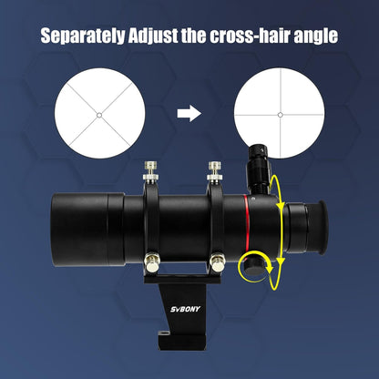 Svbony SV208 Finder Scopes 8x50, met Verlichte Optische Reticle Aanpassing, Correct Beeld FMC Straight Through, Finderscope voor Telescoop