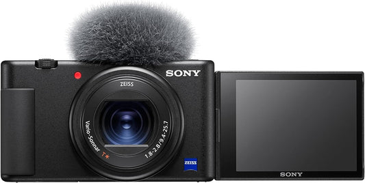 Sony ZV-1 Premium compacte camera (1 inch sensor, 24-70 mm F1.8-2.8, 4K video, oog-autofocus, kantelbaar display, voor foto's en video's)