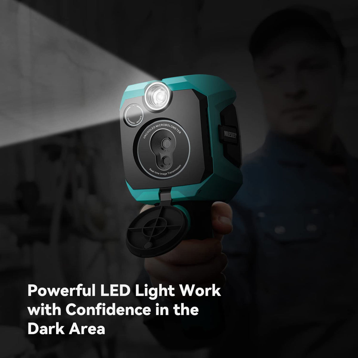 Warmtebeeldcamera, MiLESEEY Handheld 256* 192 IR-resolutie warmtebeeldcamera, 3,5 inch LCD-scherm, IP65 waterdicht, oplaadbaar, 6 paletten, thermische camera met automatische trackfunctie voor koude