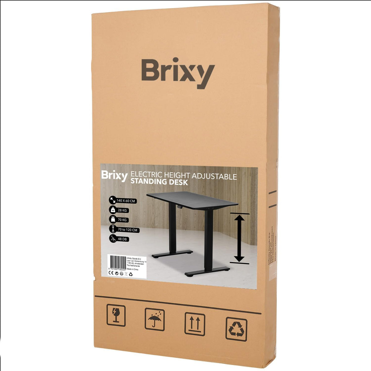 Brixy Zit Sta Bureau - Elektrisch Verstelbaar In Hoogte - 140 x 60 CM - Zwart