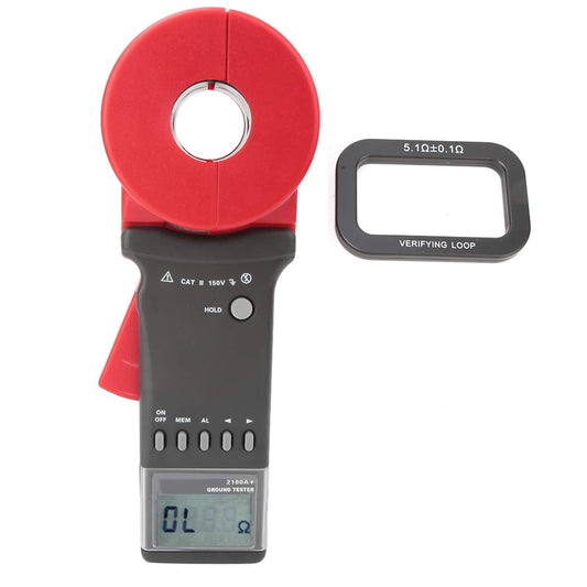 Digitale Aardingsweerstandsmeter – Lusweerstandsmeter – Klemweerstandsmeter – Grondaardetester – Weerstandstester met Ronde Klemmond – LCD-Display – Meetbereik 0,01-200 Ω