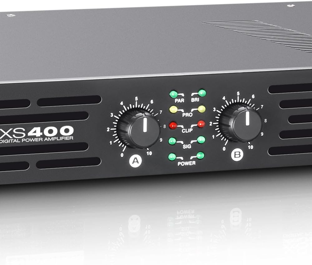 LD Systems XS 400; PA klasse D versterker 2 x 200 W 4 ohm maat