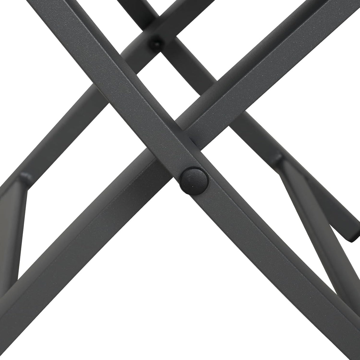 Grand patio Tuin opvouwbare voetenbank, Ottomaans aluminium, lichtgewicht, mesh sling Farbic draagbare kruk voor tuin, buiten (zwart)