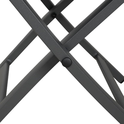 Grand patio Tuin opvouwbare voetenbank, Ottomaans aluminium, lichtgewicht, mesh sling Farbic draagbare kruk voor tuin, buiten (zwart)
