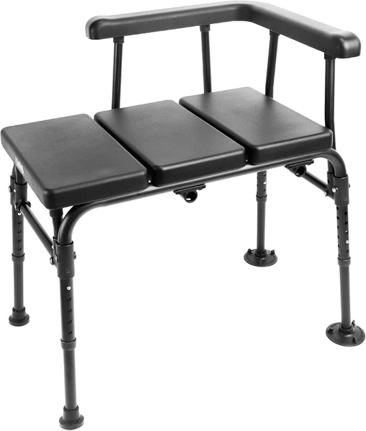 KMINA - Douchebank voor Ouderen en Gehandicapten, Douchezitje voor Badkuip, Douchebank Zitje met Rug, Douchestoel met Armleuningen, Bath Transfer Bench for Tub - Made in Europe