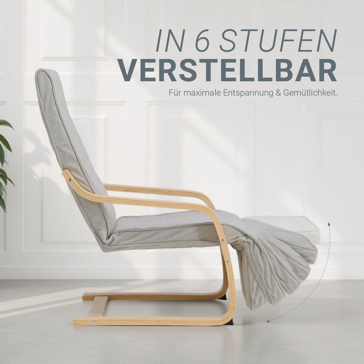 Relaxfauteuil – Relaxstoel – Schommelstoel – Zitstoel – Lounge Chair – Verstelbare Voetensteun – Lichtgrijze Corduroy Bekleding