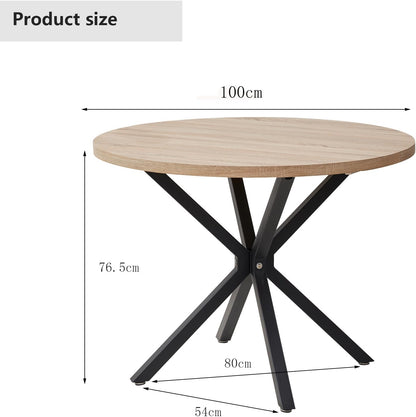 Salontafels - Tafel - Eettafel - Keukentafel - 76,5 cm x 54 cm - 100 diameter - Lichtbruin
