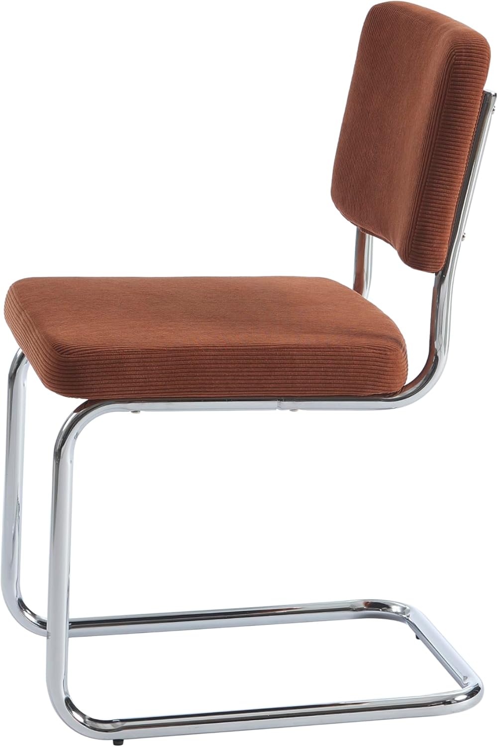BAÏTA - Set van 2 stoelen Jack Corduroy Terre de Siena Chroom Metalen Poten