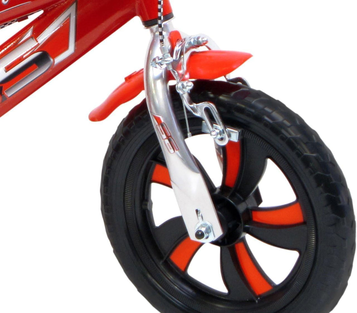 albri 12 inch fiets cars met zijstabilisatoren, drinkfles en individueel frontschild. Made in Italy voor kinderen, rood