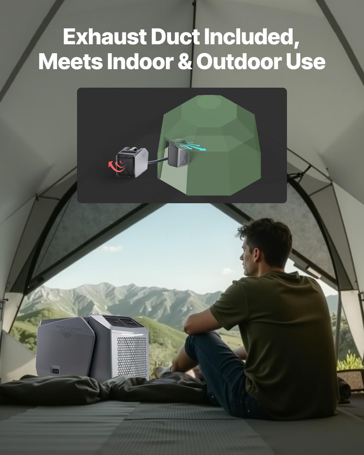 VEVOR Portable Air Conditioner, 1.46 kW·h, Air Cooler with 3 Speeds with 24 Hours Timer, Adjustable from 16-32°C, AC/DC Compatible for Outdoor Tent, Motorhome, Grey - QUORE