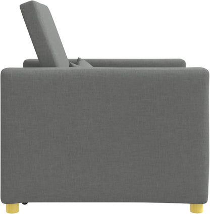 Uitschuifbare slaapbank, eenpersoons, donkergrijs, 90 x 165 x 87 cm, Scandinavische stijl, stoel voor woonkamer, slaapkamer, werkkamer, logeerkamer - QUORE