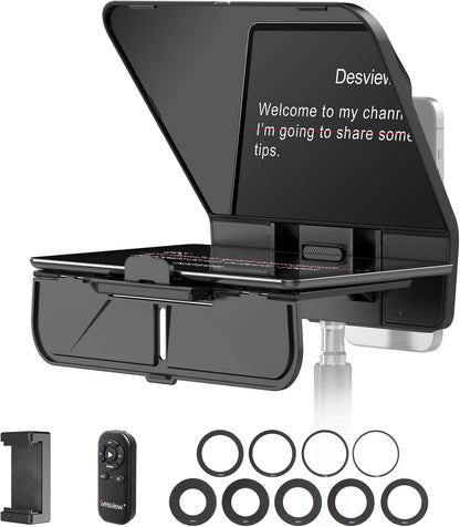 Teleprompter – Autocue – Camera Teleprompter – Video Teleprompter – Promptscherm – Tot 11 Inch – Bluetooth Afstandsbediening – HD Gecoat Anti Reflectieglas